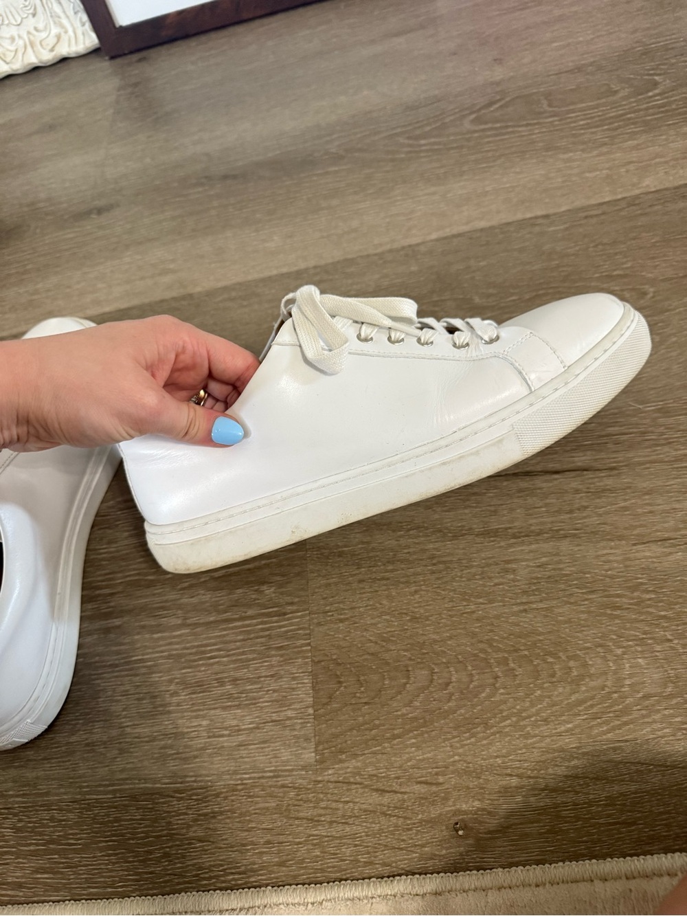 Thursday Boot Company White Leather Low-Top Sneakers with Tan Insole - Picture 4 of 6